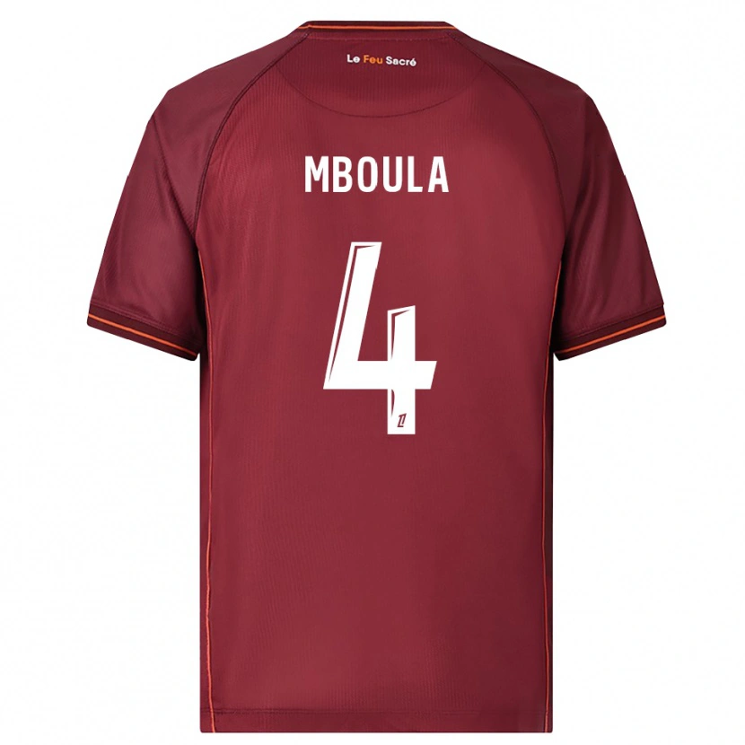 Danxen Dames Michel Mboula #4 Bordeaux Wit Thuisshirt Thuistenue 2025/26 T-Shirt