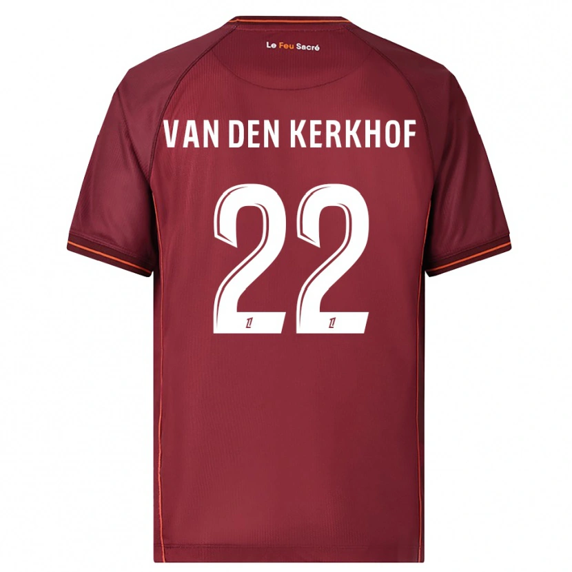 Danxen Dames Kevin Van Den Kerkhof #22 Bordeaux Wit Thuisshirt Thuistenue 2025/26 T-Shirt