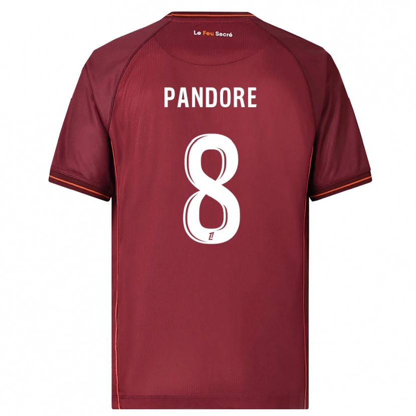 Danxen Dames Jahyann Pandore #8 Bordeaux Wit Thuisshirt Thuistenue 2025/26 T-Shirt