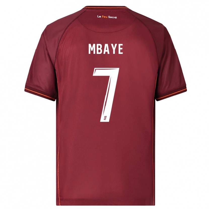 Danxen Dames Malick Mbaye #7 Bordeaux Wit Thuisshirt Thuistenue 2025/26 T-Shirt