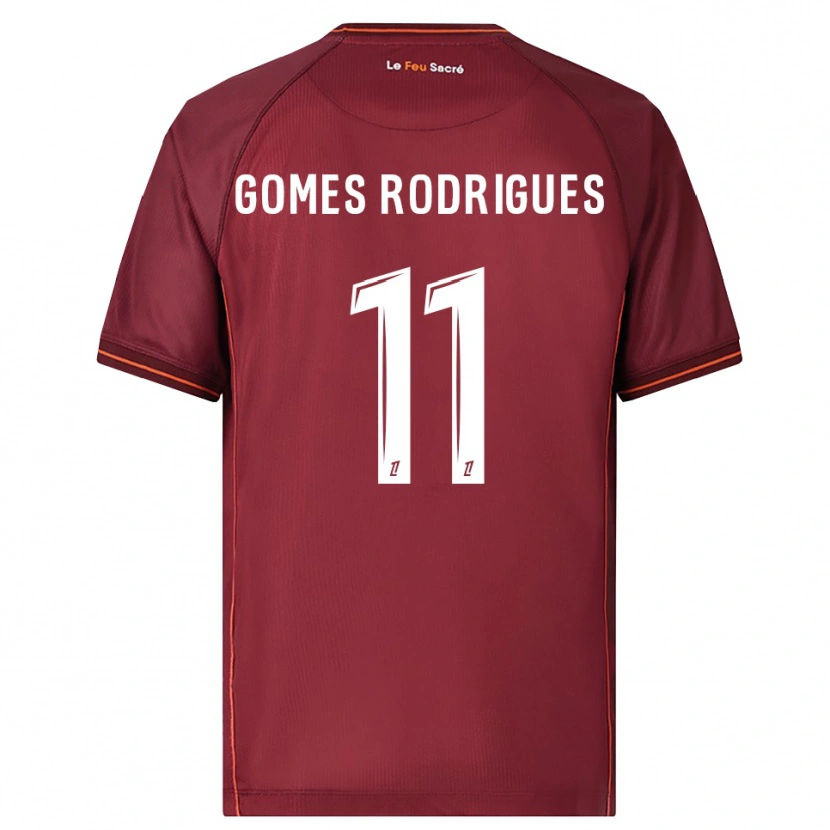 Danxen Dames Jess Gomes Rodrigues #11 Bordeaux Wit Thuisshirt Thuistenue 2025/26 T-Shirt