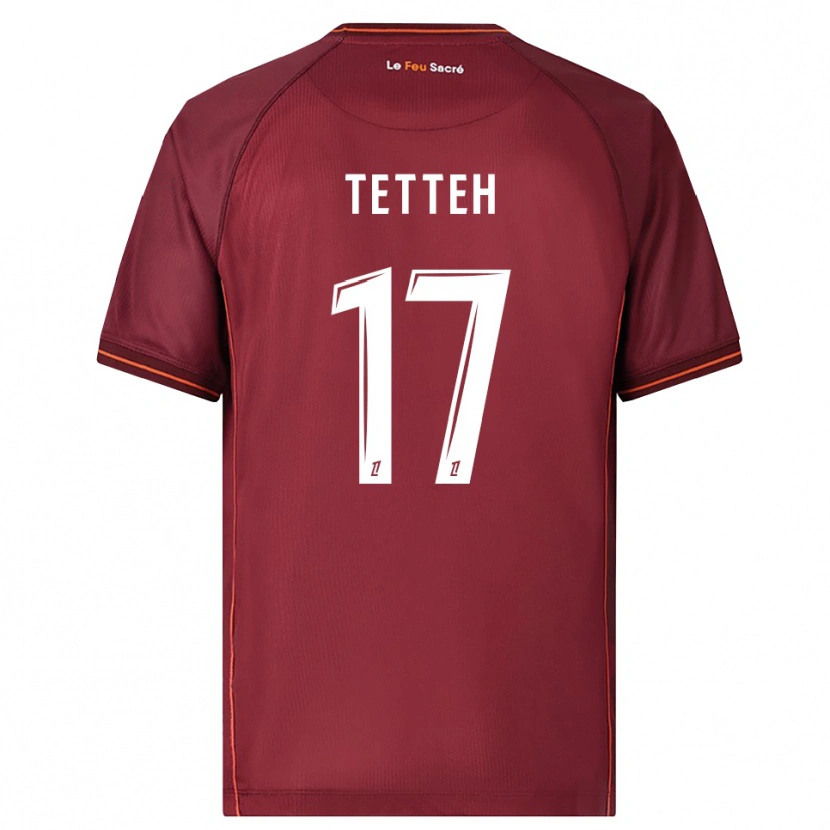 Danxen Dames Benjamin Tetteh #17 Bordeaux Wit Thuisshirt Thuistenue 2025/26 T-Shirt
