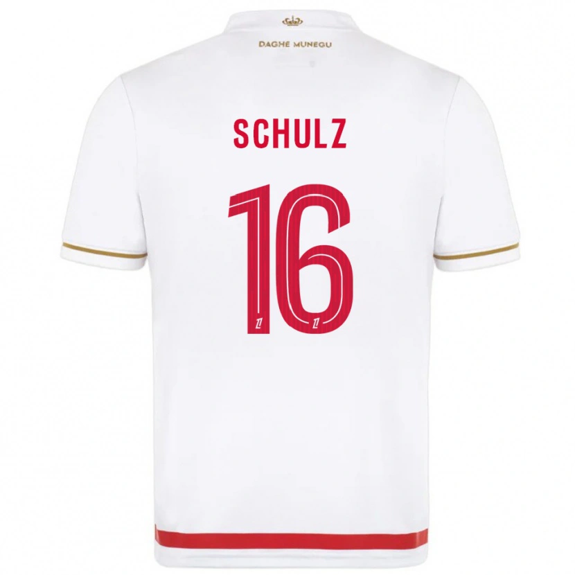 Danxen Dames Ethan Schulz #16 Rood Wit Thuisshirt Thuistenue 2025/26 T-Shirt