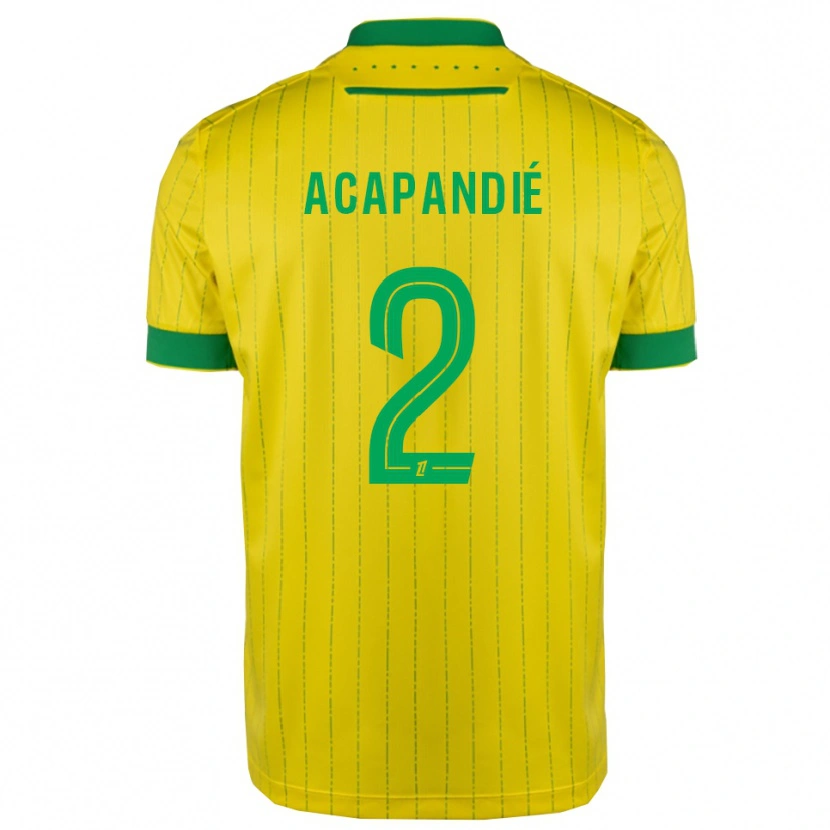 Danxen Dames Mathieu Acapandié #2 Geel Groen Thuisshirt Thuistenue 2025/26 T-Shirt