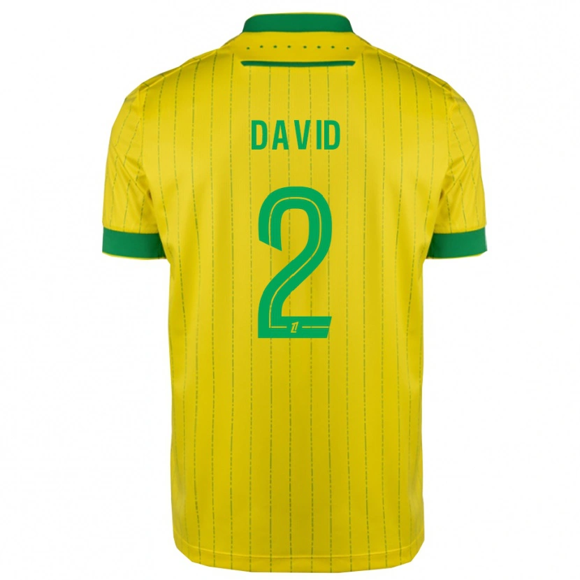 Danxen Dames Timothé David #2 Geel Groen Thuisshirt Thuistenue 2025/26 T-Shirt