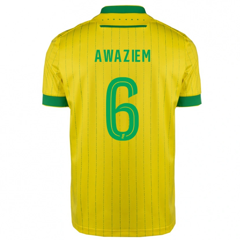 Danxen Dames Chidozie Awaziem #6 Geel Groen Thuisshirt Thuistenue 2025/26 T-Shirt
