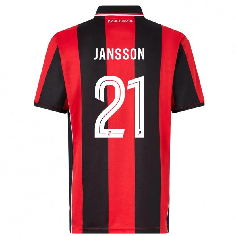 Danxen Dames Isak Jansson #21 Rood Zwart Thuisshirt Thuistenue 2025/26 T-Shirt
