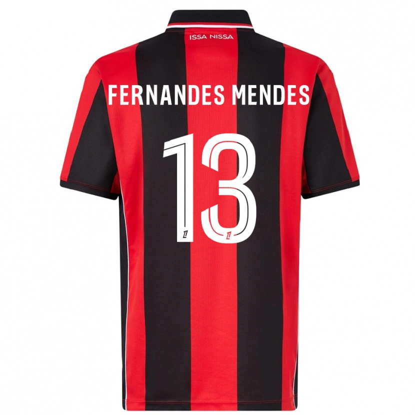 Danxen Dames Mathis Fernandes Mendes #13 Rood Zwart Thuisshirt Thuistenue 2025/26 T-Shirt