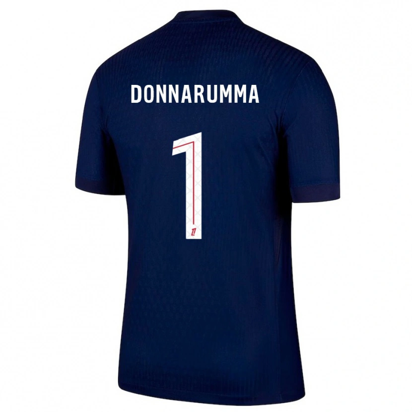 Danxen Dames Gianluigi Donnarumma #1 Marineblauw Rood Thuisshirt Thuistenue 2025/26 T-Shirt