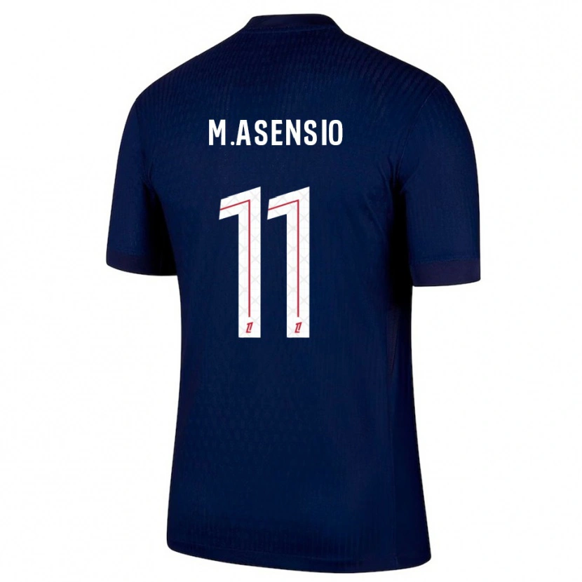 Danxen Dames Marco Asensio #11 Marineblauw Rood Thuisshirt Thuistenue 2025/26 T-Shirt