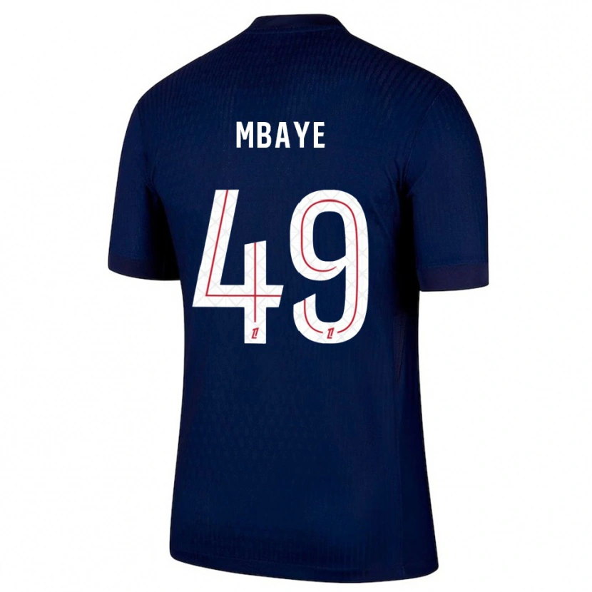 Danxen Dames Ibrahim Mbaye #49 Marineblauw Rood Thuisshirt Thuistenue 2025/26 T-Shirt