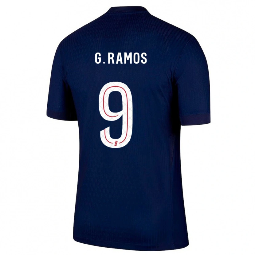 Danxen Dames Gonçalo Ramos #9 Marineblauw Rood Thuisshirt Thuistenue 2025/26 T-Shirt