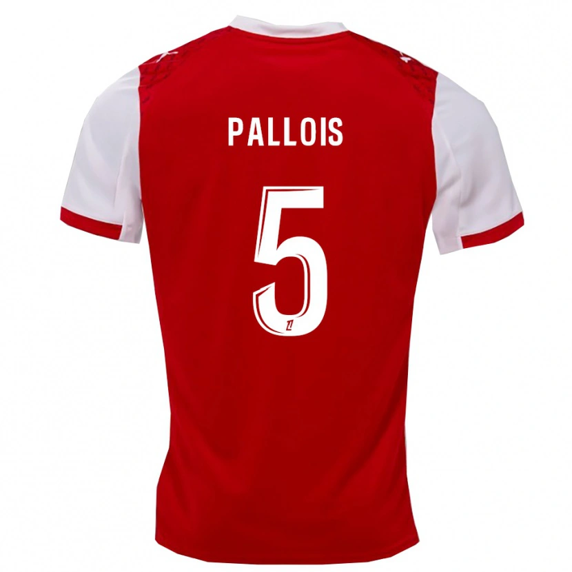 Danxen Dames Nicolas Pallois #5 Rood Wit Thuisshirt Thuistenue 2025/26 T-Shirt