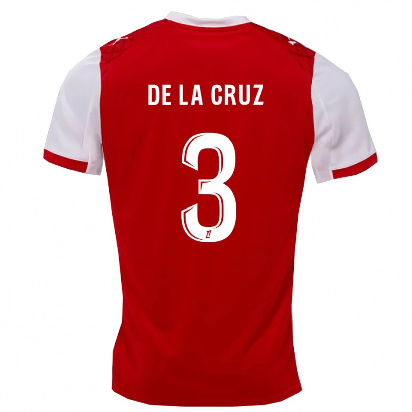 Danxen Dames Maiky De La Cruz #3 Rood Wit Thuisshirt Thuistenue 2025/26 T-Shirt