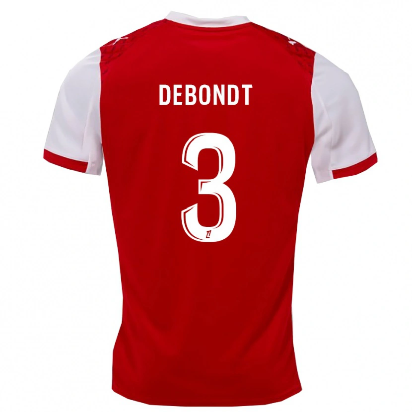 Danxen Dames Maël Debondt #3 Rood Wit Thuisshirt Thuistenue 2025/26 T-Shirt