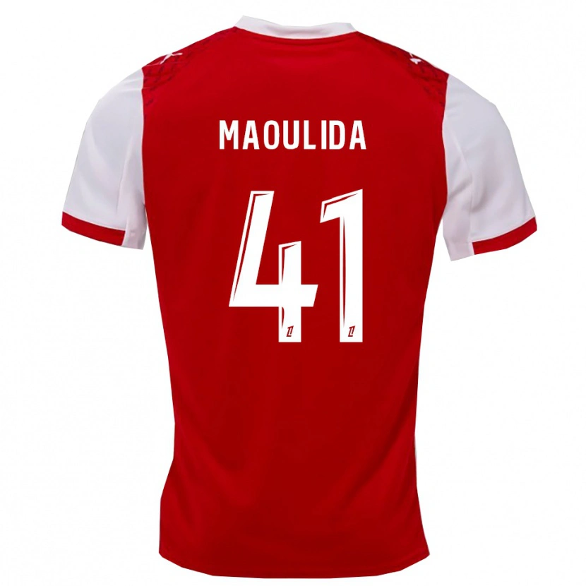 Danxen Dames Assimina Maoulida #41 Rood Wit Thuisshirt Thuistenue 2025/26 T-Shirt