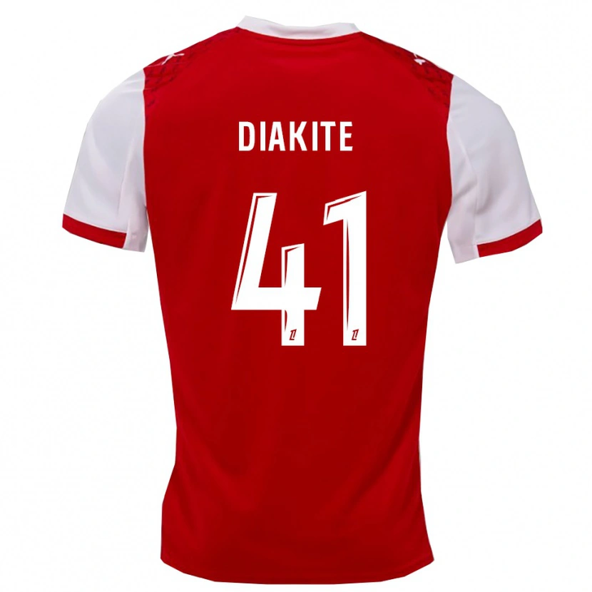 Danxen Dames Ibrahim Diakité #41 Rood Wit Thuisshirt Thuistenue 2025/26 T-Shirt