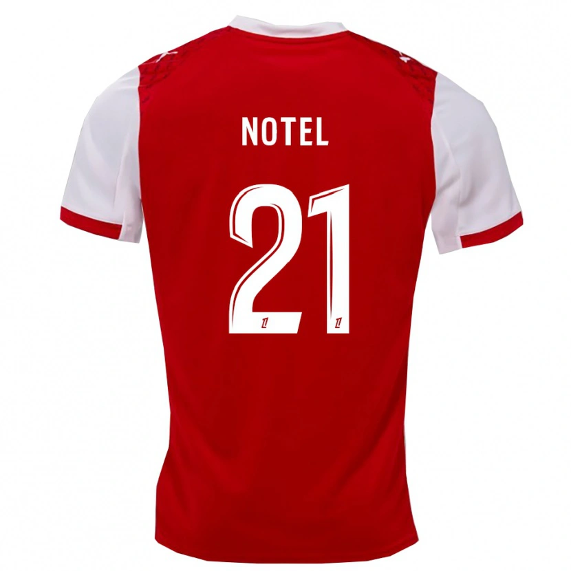 Danxen Dames Léa Notel #21 Rood Wit Thuisshirt Thuistenue 2025/26 T-Shirt