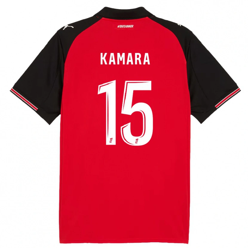 Danxen Dames Glen Kamara #15 Rood Zwart Thuisshirt Thuistenue 2025/26 T-Shirt