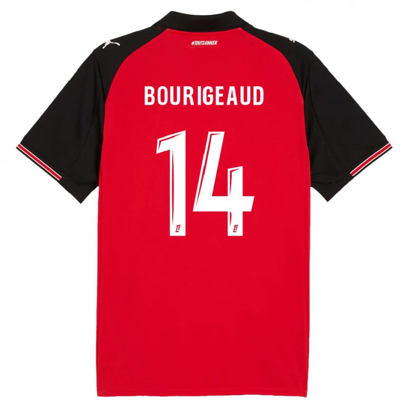 Danxen Dames Benjamin Bourigeaud #14 Rood Zwart Thuisshirt Thuistenue 2025/26 T-Shirt