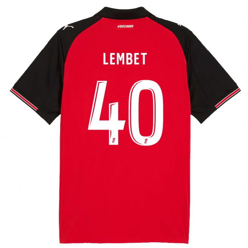 Danxen Dames Geoffrey Lembet #40 Rood Zwart Thuisshirt Thuistenue 2025/26 T-Shirt