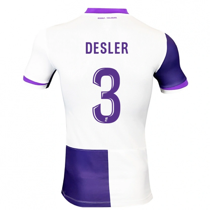 Danxen Dames Mikkel Desler #3 Paars Wit Thuisshirt Thuistenue 2025/26 T-Shirt