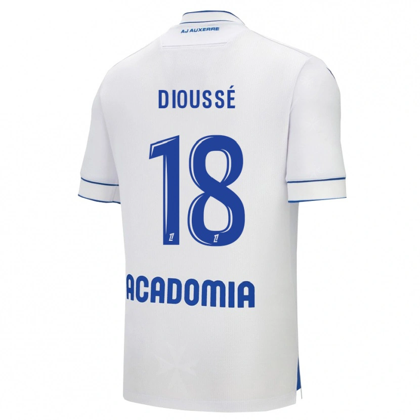 Danxen Dames Assane Dioussé #18 Wit Blauw Thuisshirt Thuistenue 2025/26 T-Shirt