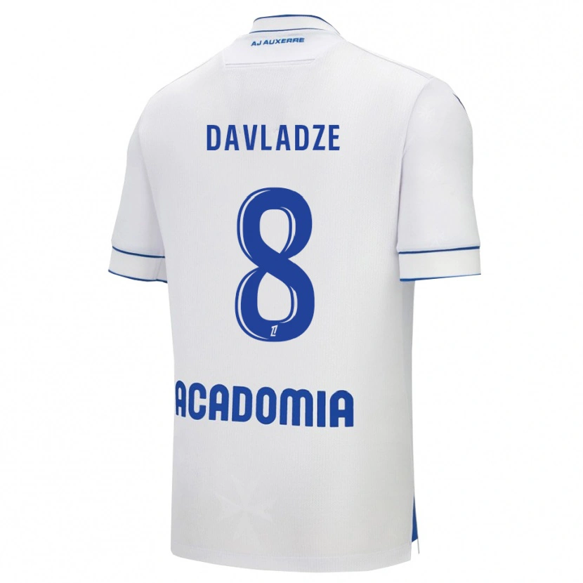 Danxen Dames Luca Davladze #8 Wit Blauw Thuisshirt Thuistenue 2025/26 T-Shirt