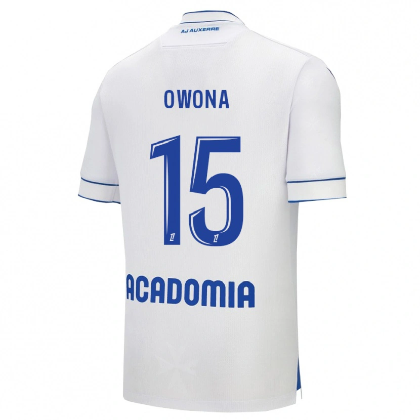 Danxen Dames Elijah Owona #15 Wit Blauw Thuisshirt Thuistenue 2025/26 T-Shirt