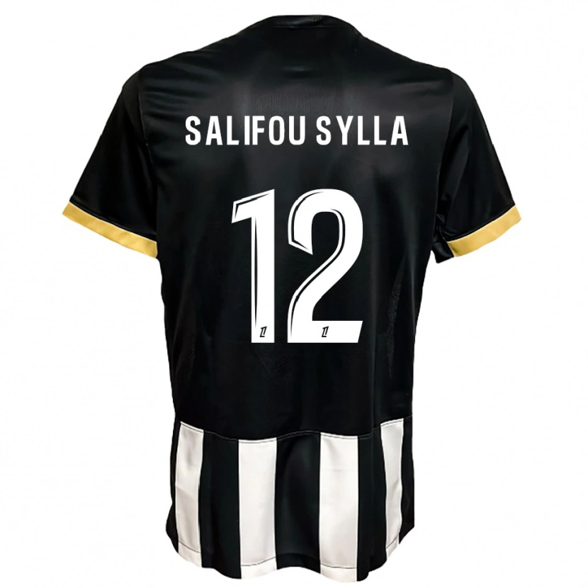 Danxen Dames Salifou Sylla #12 Zwart Wit Thuisshirt Thuistenue 2025/26 T-Shirt