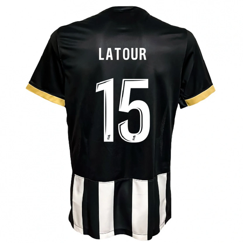 Danxen Dames Léo Latour #15 Zwart Wit Thuisshirt Thuistenue 2025/26 T-Shirt