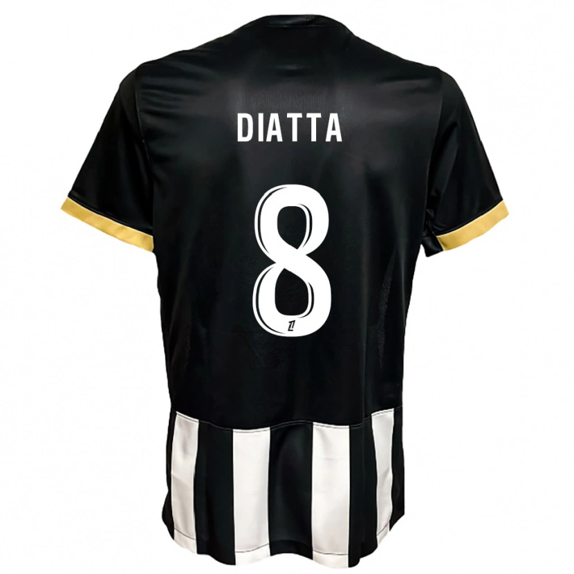 Danxen Dames Bané Diatta #8 Zwart Wit Thuisshirt Thuistenue 2025/26 T-Shirt