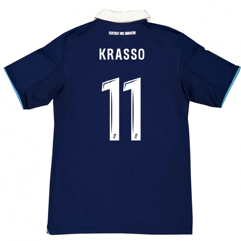 Danxen Dames Jean-Philippe Krasso #11 Donkerblauw Wit Thuisshirt Thuistenue 2025/26 T-Shirt