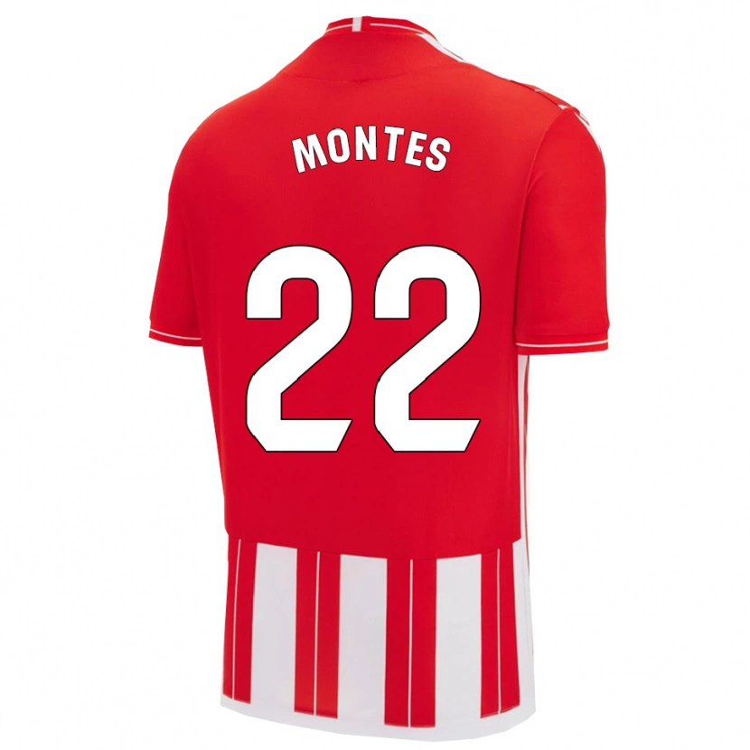 Danxen Dames César Montes #22 Rood Wit Thuisshirt Thuistenue 2025/26 T-Shirt