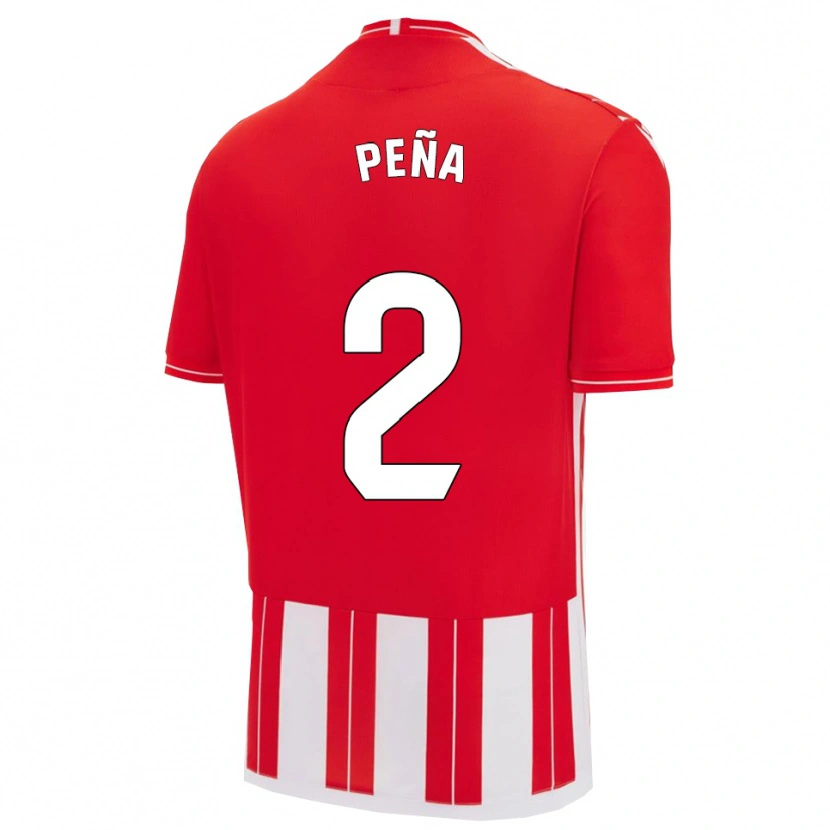 Danxen Dames Miguel Peña #2 Rood Wit Thuisshirt Thuistenue 2025/26 T-Shirt