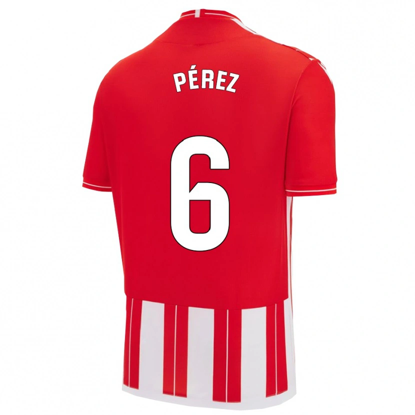 Danxen Dames René Pérez #6 Rood Wit Thuisshirt Thuistenue 2025/26 T-Shirt