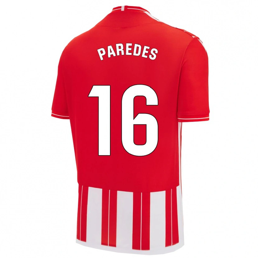 Danxen Dames Yago Paredes #16 Rood Wit Thuisshirt Thuistenue 2025/26 T-Shirt