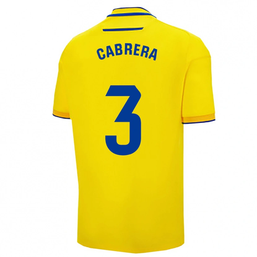 Danxen Dames Julio Cabrera #3 Geel Marineblauw Thuisshirt Thuistenue 2025/26 T-Shirt