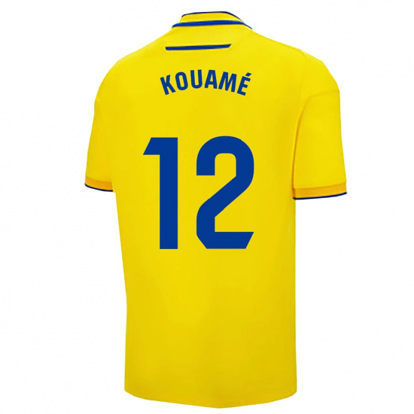 Danxen Dames Rominigue Kouamé #12 Geel Marineblauw Thuisshirt Thuistenue 2025/26 T-Shirt