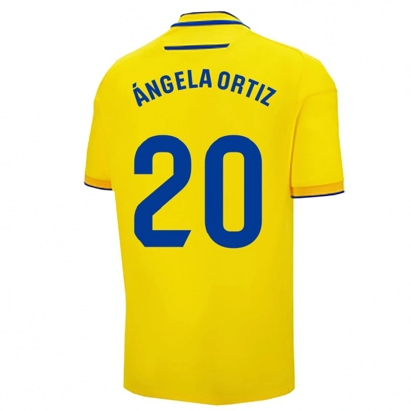 Danxen Dames Ángela Gema Ortiz Muriel #20 Geel Marineblauw Thuisshirt Thuistenue 2025/26 T-Shirt