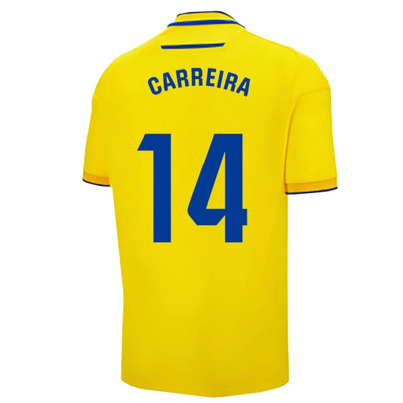 Danxen Dames Rafael Carreira #14 Geel Marineblauw Thuisshirt Thuistenue 2025/26 T-Shirt