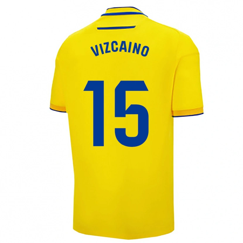 Danxen Dames Nacho Vizcaíno #15 Geel Marineblauw Thuisshirt Thuistenue 2025/26 T-Shirt