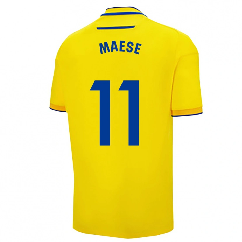Danxen Dames María Del Carmen Maese Gaitán #11 Geel Marineblauw Thuisshirt Thuistenue 2025/26 T-Shirt