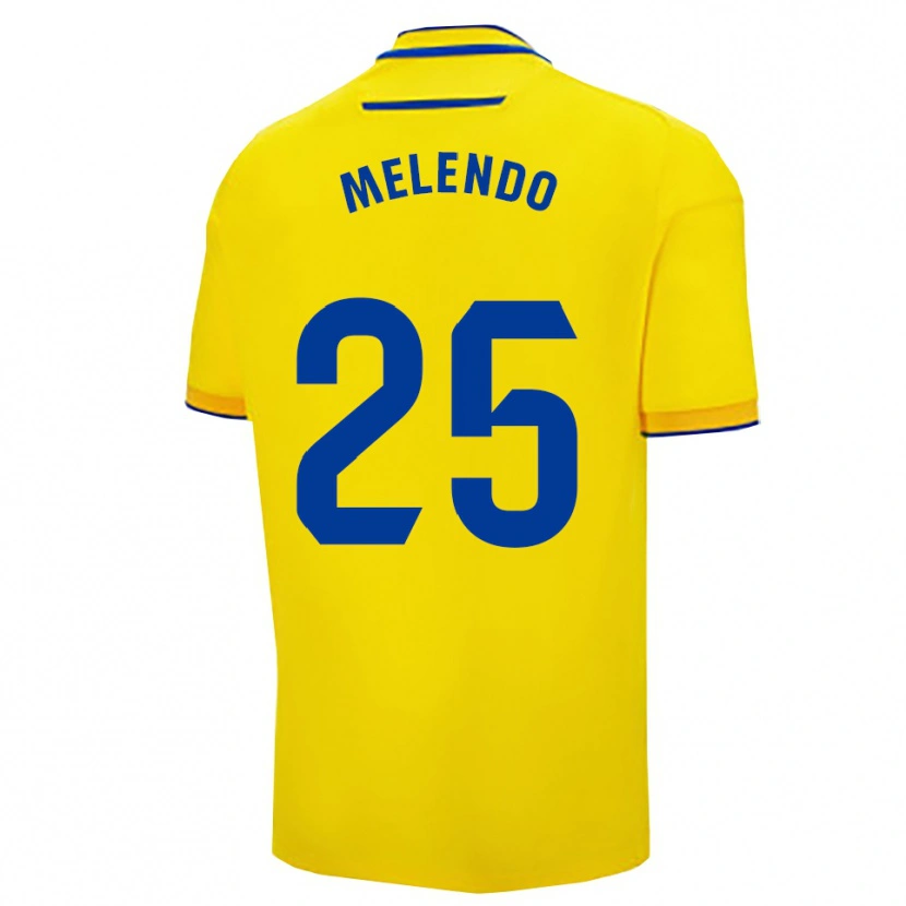 Danxen Dames Óscar Melendo #25 Geel Marineblauw Thuisshirt Thuistenue 2025/26 T-Shirt