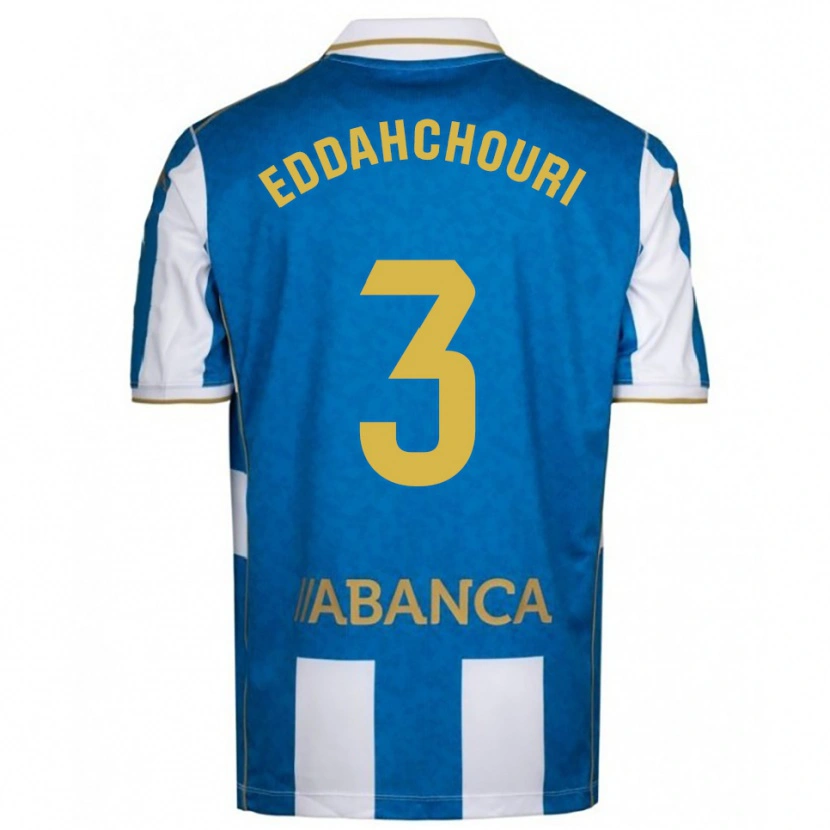 Danxen Dames Zakaria Eddahchouri #3 Wit Blauw Thuisshirt Thuistenue 2025/26 T-Shirt