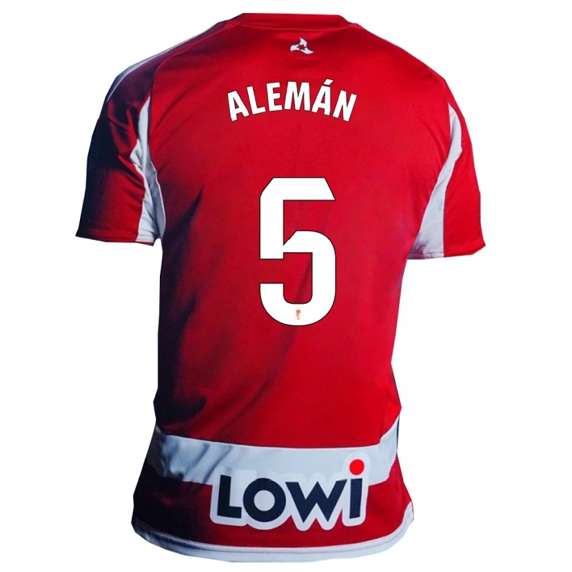 Danxen Dames Carlos Alemán #5 Rood Wit Thuisshirt Thuistenue 2025/26 T-Shirt