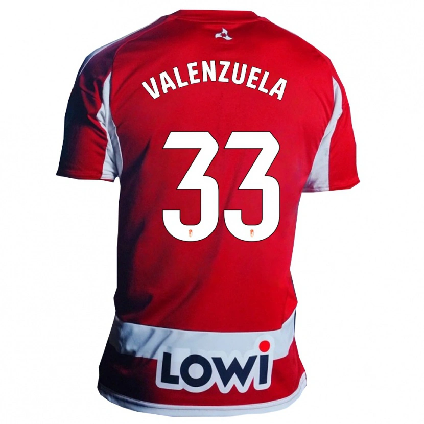 Danxen Dames Adrián Valenzuela #33 Rood Wit Thuisshirt Thuistenue 2025/26 T-Shirt