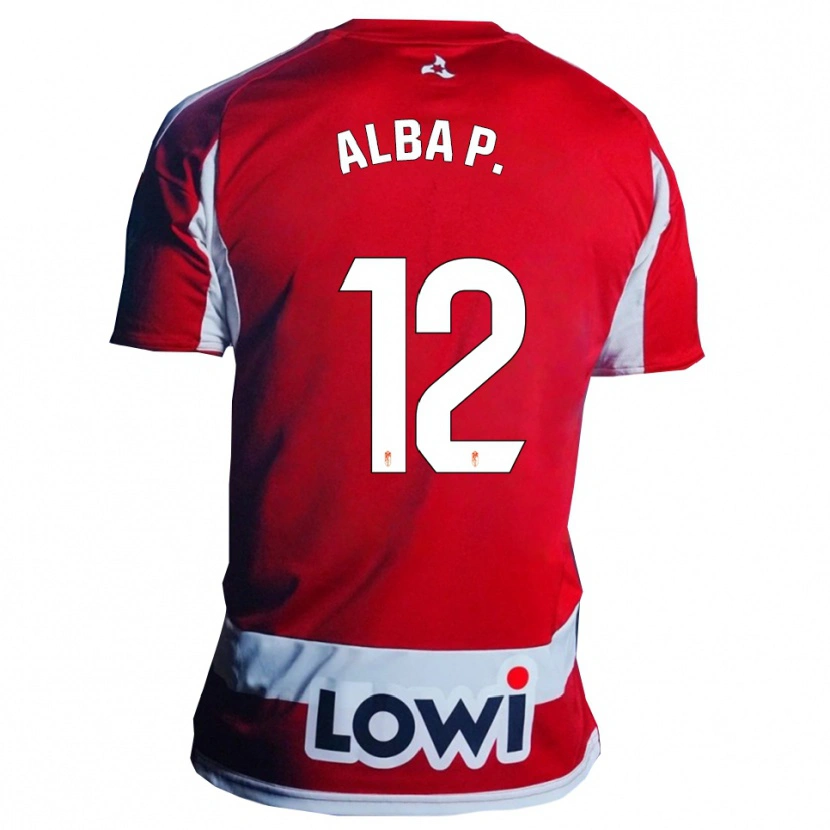 Danxen Dames Alba Pérez Manrique #12 Rood Wit Thuisshirt Thuistenue 2025/26 T-Shirt