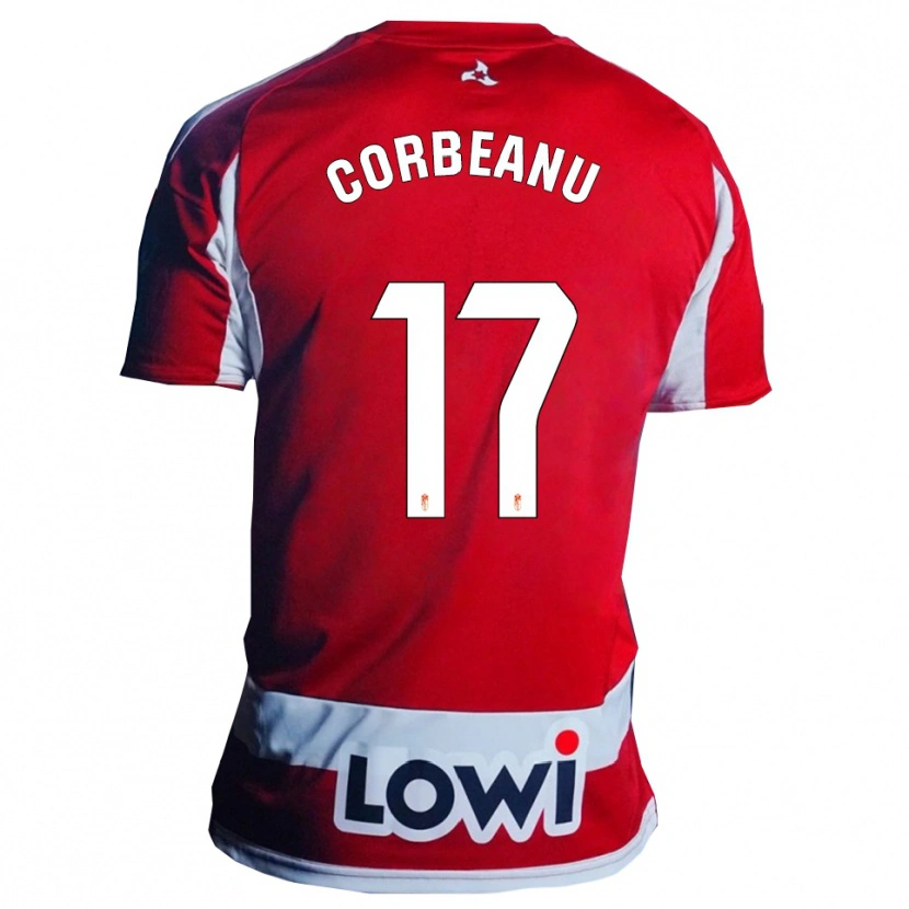 Danxen Dames Theo Corbeanu #17 Rood Wit Thuisshirt Thuistenue 2025/26 T-Shirt