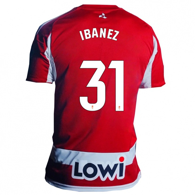 Danxen Dames Alba Ibáñez #31 Rood Wit Thuisshirt Thuistenue 2025/26 T-Shirt
